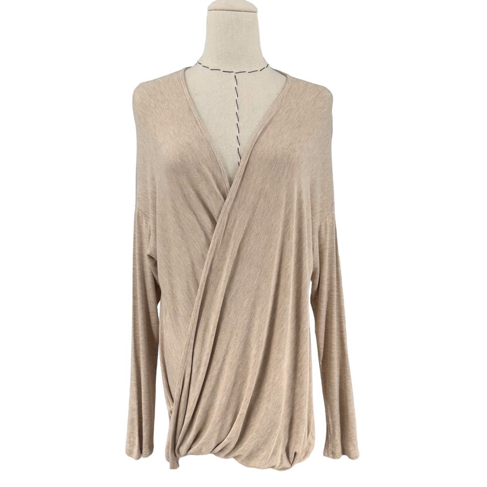 Harlowe & Graham Tan Drape Blouse